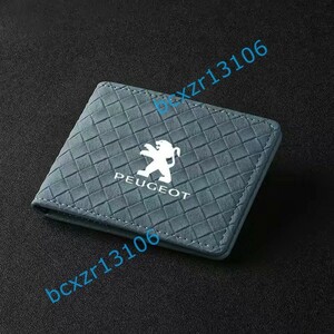 * Peugeot PEUGEOT* blue * card-case license proof case business card file pass case ticket holder storage brand thin type high quality leather braided type 