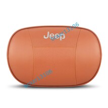 ジープ JEEP ☆車用ネックパッド1個+腰クッション1個 セット レザー 記憶 通気性 弾性 疲れ防止 ヘッドレスト 磁石入り カー用品 ブラウン_画像3