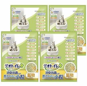 送料込み☆ユニチャーム デオトイレ 消臭抗菌サンド 慣れやすい小粒 3.8L×4袋セット☆猫砂