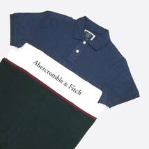 ★SALE★Abercrombie & Fitch/アバクロ★ロゴ刺繍カラーブロックポロシャツ (Medium Blue/White/Green/XL)_画像2