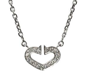 Cartier Cartier 750WG K18WG C Heart diamond necklace white gold jewelry 