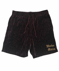 送料込み　即決　WACKO MARIA LEOPARD SHT PANTS ワコマリア レオパード ベロア　バーガンディー　レオパード　ショート パンツ サイズS