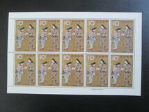 記念切手シート　　1963年　切手趣味週間　　　　10円：千姫図 　　　　10面　　1シート　_画像1