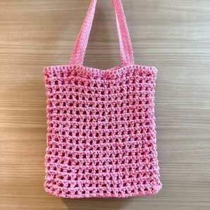 【美品】メッシュトートバッグ　ピンク　A4サイズ 