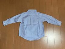 【新品】青x白ギンガムチェック 長袖ワイシャツ3枚(サイズ95x2、サイズ100x1)◆在庫処分_画像3