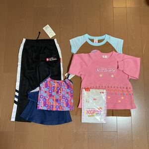 女児 5点(新品水着、新品インナー、新品ジャージ、ブランドワンピース、トレーナー) 新品あり ブランドあり 普段着 保育園◆サイズ100-120