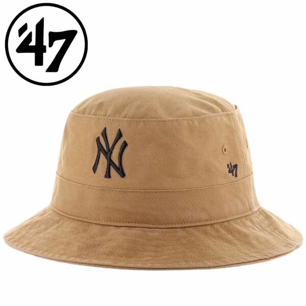 ☆正規品新品☆47BRAND BUCKET HAT フォーティセブン ブランド 帽子 バケットハット サファリハット ヤンキース キャメル ユニセックス