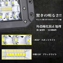 ヘッドライト ホワイト_ 6000LM 5インチ LEDライト 12V/24V兼用 埋込式 ワークライト ボートカー トラック SUV 2個 _6500K 39W_画像2