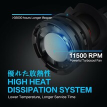 送料込.. 一体式 55W 6500K 12000LM M2 新品 DC12~24V LEDライト H4 Hi.Low 2個入 切替タイプ 新車検対応 CSPチップ搭載 ホワイト_画像6