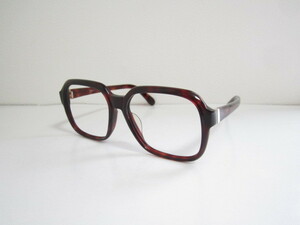 G◆年代物　ビンテージ　レトロ　5730　4　ウェリントン型　ブラウンデミ系　装飾　伊達　眼鏡　程度良品