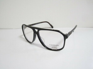 B◆年代物　デッドストック　ビンテージ　LANVAN　PARIS　35-632　COL.3A　ランバン　ブラック　ツーブリ　眼鏡　未使用品