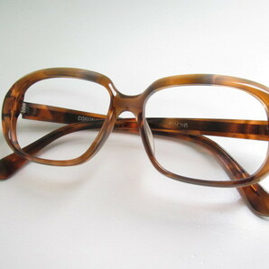 03◆1950's デッドストック ビンテージ 5枚丁番 セルロイド CORONA フィーリア ブラウン系 グラデーション 眼鏡 保管品の画像2