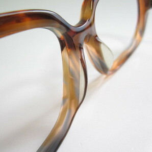 03◆1950's デッドストック ビンテージ 5枚丁番 セルロイド CORONA フィーリア ブラウン系 グラデーション 眼鏡 保管品の画像9
