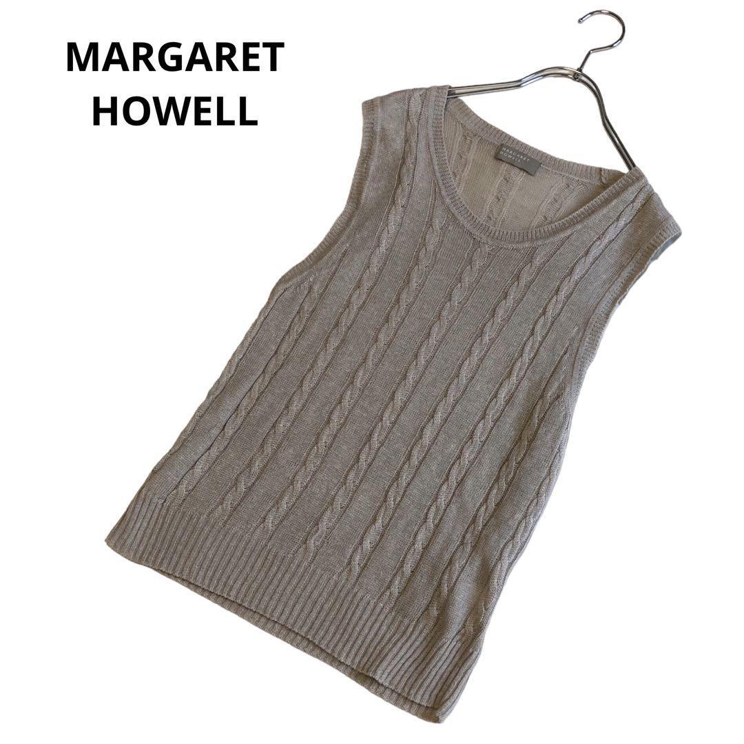 最先端 美品☆定価約3万☆MARGARET HOWELL☆リネン ベスト☆M☆グレー