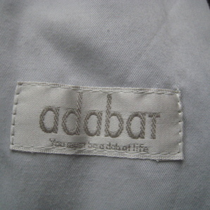 美品日本製!!アダバット adabat*ロゴ刺繍 2プリーツ 清涼ポリエステルスラックス・パンツ W85 実寸L 黒 ブラックの画像4