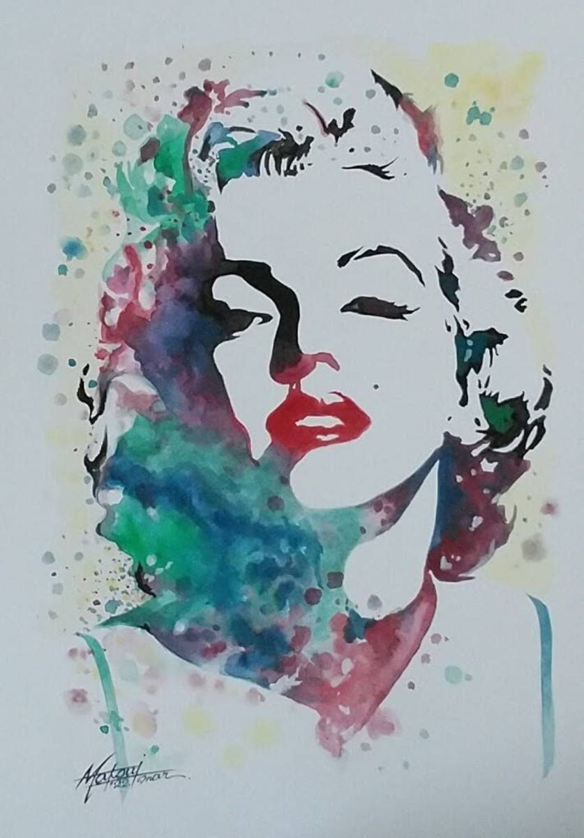 Pour toujours Maririn, Marilyn Monroe, peinture originale, peinture de personnages, peinture originale, nouveau, peinture acrylique à l'eau, B4, encadré, livraison gratuite, ouvrages d'art, peinture, portrait