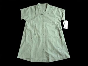 新品 spinblue 半袖 シャツ ワンピース L LL XL 11号 13号 大きいサイズ ミント 透けない 厚手 ロング ブラウス