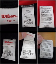 ★899 【訳あり 送料無料】 Wilson ウイルソン ジュニア 男の子 160 ジャージ 半袖Tシャツ ハーフパンツ 上下セット 赤/黒 幾何学模様_画像7