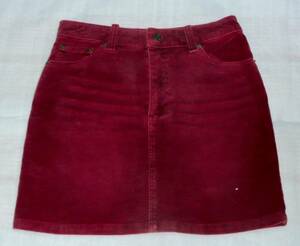 CECIL McBEE 赤紫色 別珍(起毛)台形ミニスカート USED 