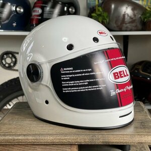 新品☆US BELL BULLITT ベル ブリット フルフェイスヘルメット グロスホワイト/XL スモークシールド付属 箱なし ◆輸入品 バイク 即納