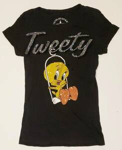 Tweety トウィーティー　ラインストーン両面プリントTシャツ