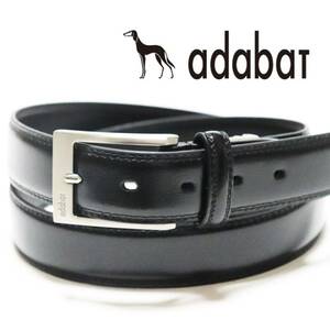 《adabat アダバット》新品 スクエアバックル 牛革 レザーベルト 104cmまで対応 サイズ調整可 ビジネス プレゼント 黒 A8360