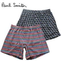 《Paul Smith ポールスミス》箱付新品 マルチストライプ・ロゴ総柄 トランクス２枚セット アンダーウェア 前開き M(W76~84)A8394_画像1