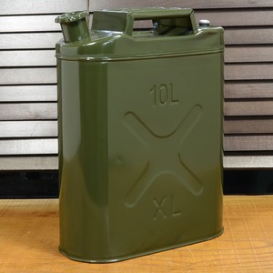 携行缶 スチール製 トリプルハンドル仕様 オリーブカラー [ 10L ] オイルタンク ジェリカン 燃料タンク オイル缶