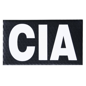 BritKitUSA ミリタリーパッチ CIA 諜報機関 ブラック&ホワイト IR反射材 ベルクロ アップリケ スリーブバッジ