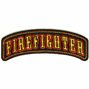 ミリタリーパッチ ファイヤーファイター ロッカー アイロンシート付 [ 小 ] Fire Fighter アメリカ消防士 消防隊