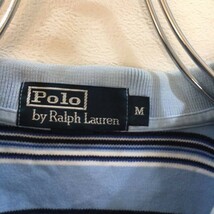 定番★RALPH LAUREN/ラルフローレン 半袖ポロシャツ ボーダー ブルー青 Mサイズ_画像4