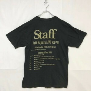 Yuki kajiura スタッフ限定Tシャツ 英字 バックプリント ブラック サイズM　梶浦由記