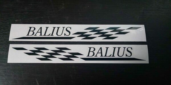 カワサキ BALIUS バリオス チェッカーフラッグ ステッカー 左右 黒色