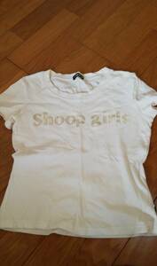 匿名配達送料無料★SHOOP　チビTシャツ　 Shoop　ｇirlsプリント　ヒップホップ　Hip Hop☆ホワイト