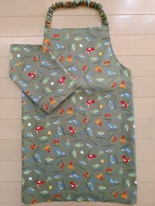 * hand made apron 2 point set 140 rom and rear (before and after) ...... pattern game manner ① *