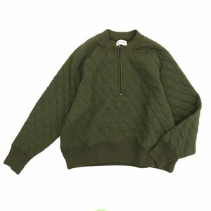 ●BEAMS BOY ビームス ハーフジップ キルティング ジャケット M相当 カーキ オリーブ 長袖 羽織り ジャンパー 国内正規品 レディース