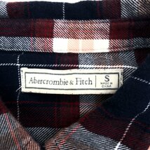 Abercrombie&Fitch アバクロンビー&フィッチ ロゴ刺繍 タータンチェック シャツ S 長袖 国内正規品 レディース 女性用 アメカジ_画像3