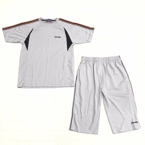 ●SPALDING スポルディング 吸水速乾 ドライ トレーニング ウェア 上下セットアップ L グレー 半袖 Tシャツ ショーツ バスケットボール