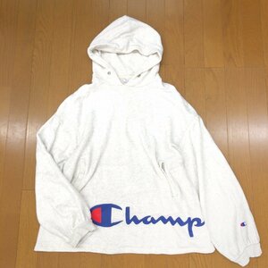 ●Champion チャンピオン ビッグロゴプリント スウェット パーカー L オフホワイト 長袖 トレーナー 国内正規品 レディース 女性用