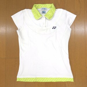 YONEX ヨネックス VERYCOOL ロゴ刺繍 吸水速乾 ドライ トレーニング シャツ M 白 日本製 半袖 ポロシャツ Tシャツ テニス バドミントン