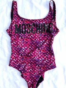 Новый Moskino Moschino ★ Uroko Pattern Press Pressce Swimsuit S Японский эталонный размер M Swim