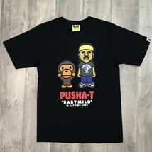 PUSHA-T × BAPE マイロ Tシャツ Sサイズ black a bathing ape baby milo Clipse エイプ ベイプ アベイシングエイプ m313_画像1