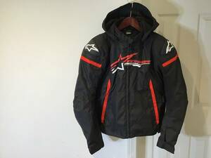 ★☆美品 alpinestars ZACA WATERPROOF JACKET ザカエックスウォータープルーフジャケット 3206423 ブラック/レッド/ホワイト Lサイズ☆★