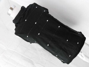 ei-1566　■　Pour　dcux　■ レディース　カットソー　袖なし　サイズM 黒 袖なしハイネック水玉模様カットソー