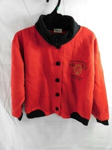 ei-1137　■ Paintset　 ■ 子供服　ジャケット　サイズ150　長袖　赤　真っ赤に黒の襟の中フリースのジャケット