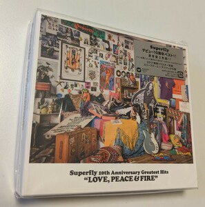 M 匿名配送 CD Superfly 10th Anniversary Greatest Hits LOVE, PEACE & FIRE 通常盤 3CD スーパーフライ 4943674258215
