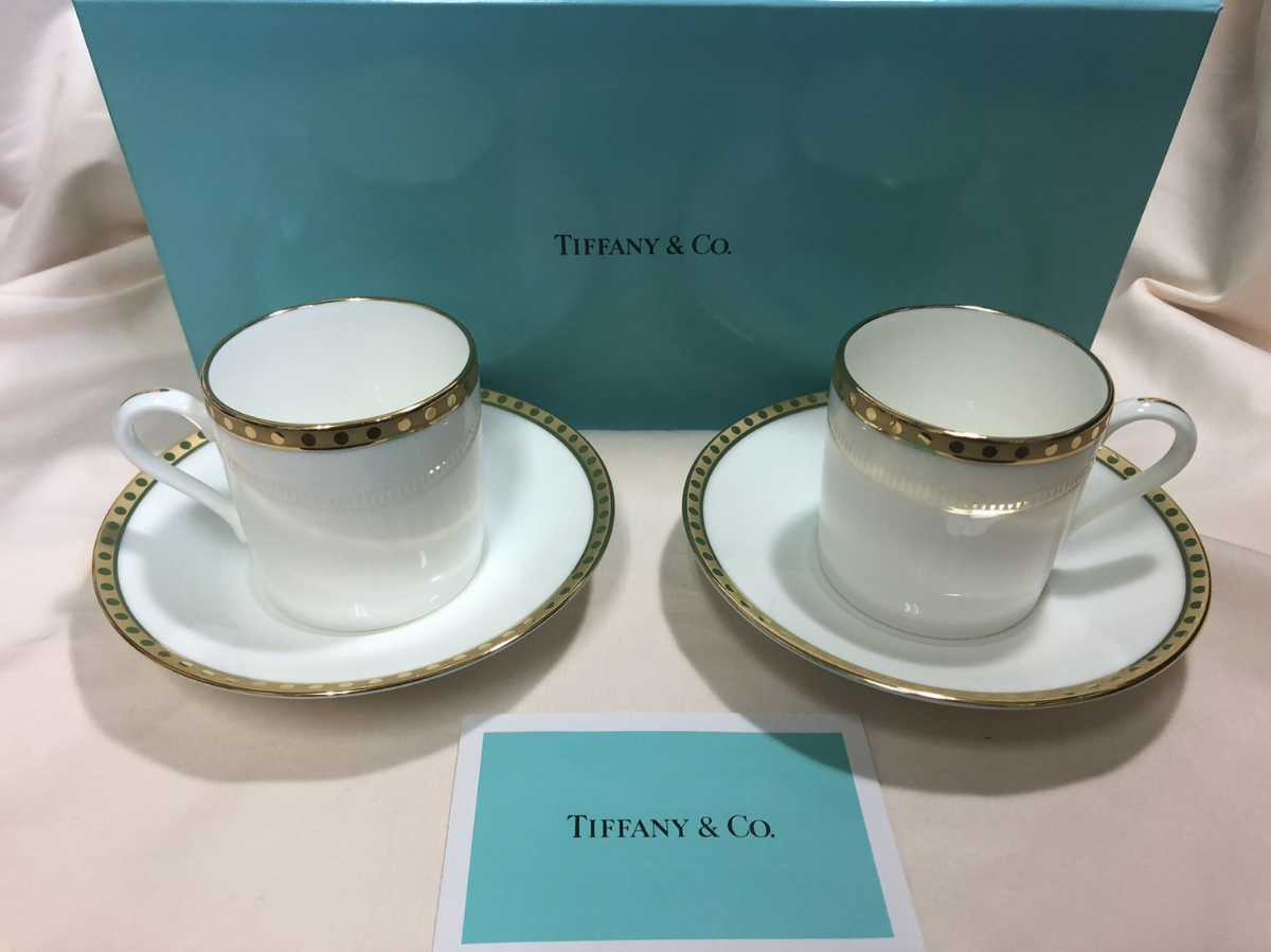 未使用品】ティファニー Tiffany ＆ Co. デミタスカップ＆ソーサー 2客