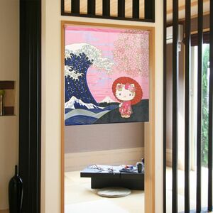 【新品】暖簾 サンリオ「ハローキティ 日本風景」 日本製