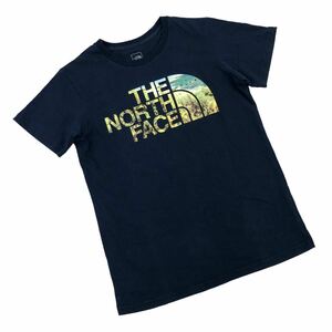 B304 THE NORTH FACE ノースフェイス 半袖 Tシャツ シャツ カットソー トップス デカロゴ ネイビー 紺 レディース M ゴールドウイン