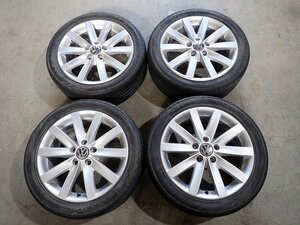 YS0195【送料無料225/45R17】ワーゲン純正 ゴルフ6 純正 ダンロップ 中古夏アルミセット■17×7J 112/5H ET54■品番:5KO601025F